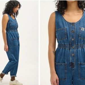 Lucy & Yak Juni Denim Jumpsuit - Size:  UK 20 US 16